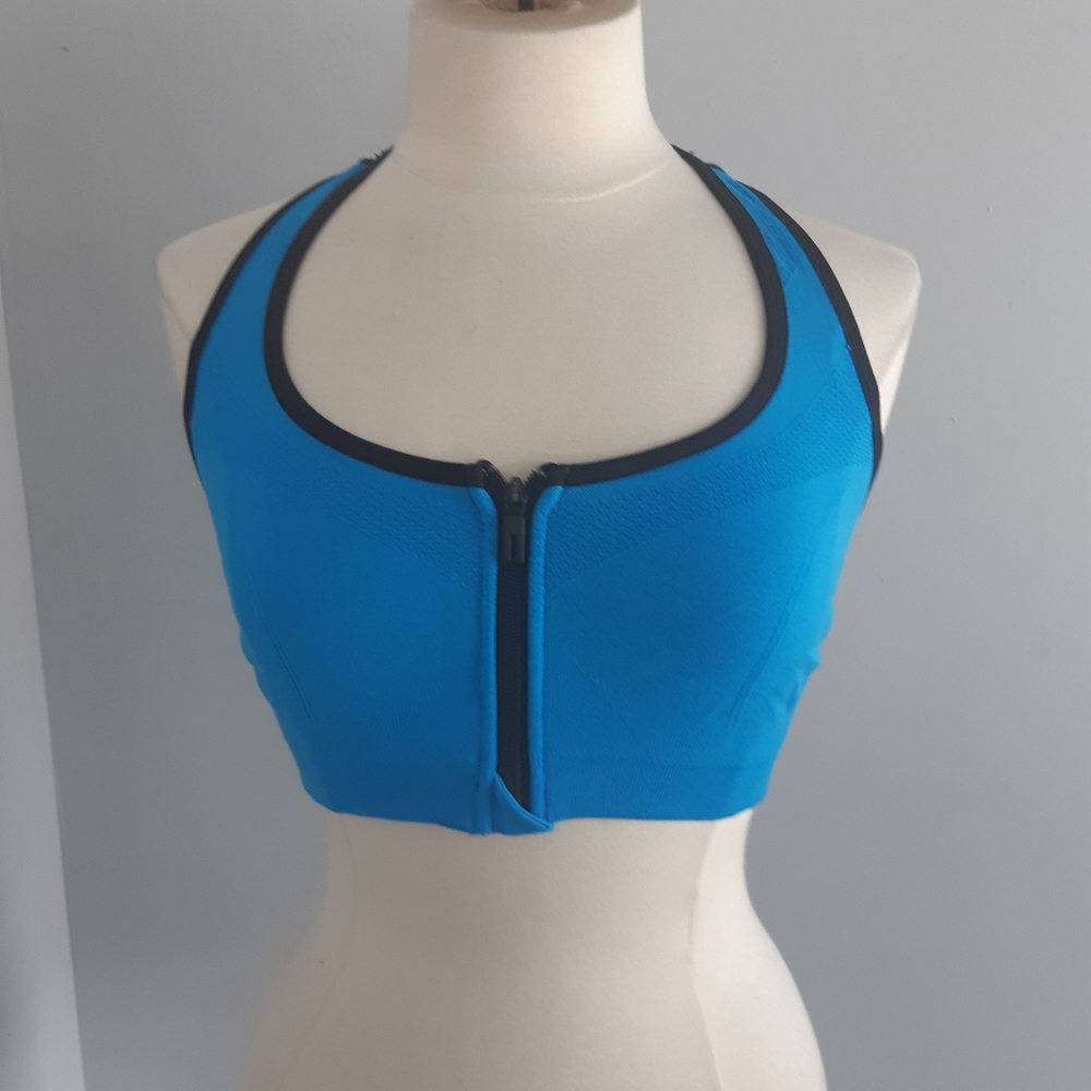 NWOT ACX Active Women's Seamless Bra with Zip Closure size XL